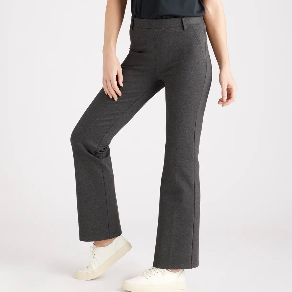 Quince Bootcut 30” inseam Ultra Stretch Ponte Charcoal Gray Pants NWT Si…